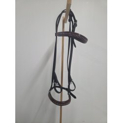 Helt ny trense med bordeaux pande- n�seb�nd med simlisten str. Pony/ Cob