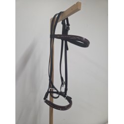 Helt ny trense med bordeaux pande- n�seb�nd med simlisten str. Pony/ Cob