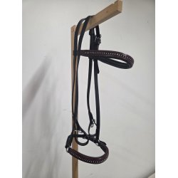 Helt ny trense med bordeaux pande- n�seb�nd med simlisten str. Pony/ Cob