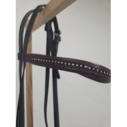 Helt ny trense med bordeaux pande- n�seb�nd med simlisten str. Pony/ Cob