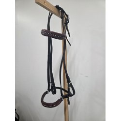 Helt ny trense med bordeaux pande- n�seb�nd med simlisten str. Pony/ Cob