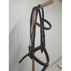 Sort trense med s�lv pipe inkl. t�jler str. X-Full OBS tr�nger til pudsning