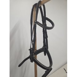 Sort trense med s�lv pipe inkl. t�jler str. X-Full OBS tr�nger til pudsning