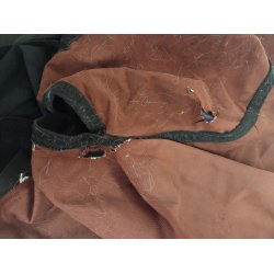 Amigo Mio Regnd�kken 0 g. Meget brugt og med en del huller/skader str. 115 cm