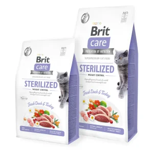 Brit Care Cat GF Sterilized Weight Control (lilla) 2 Kg.